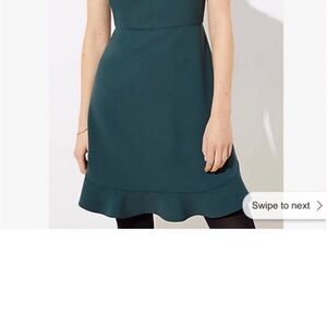 💚 Chic Ann Taylor LOFT Green Flutter Sleeve Sheath Dress – Size 10 💚